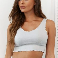 Lounge Underwear Ruffle Pyjama Cami Top - Frost Schlaf 18 Lounge Underwear Ruffle Pyjama Cami Top - Frost Schlaf