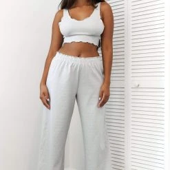 Lounge Underwear Schlaf Ruffle Pyjama Trousers - Frost 14 Lounge Underwear Schlaf Ruffle Pyjama Trousers - Frost