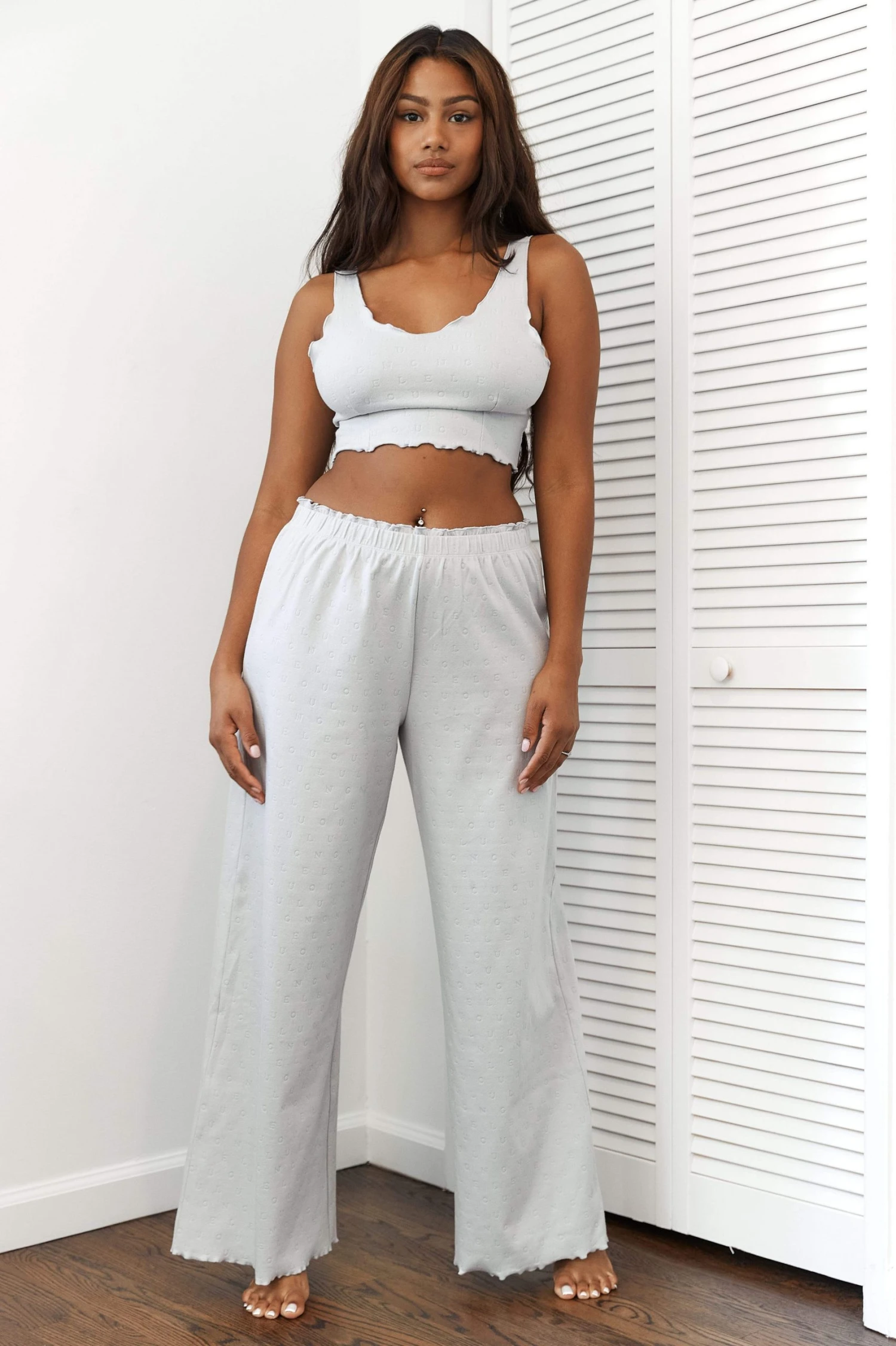 Lounge Underwear Schlaf Ruffle Pyjama Trousers - Frost 6 Lounge Underwear Schlaf Ruffle Pyjama Trousers - Frost