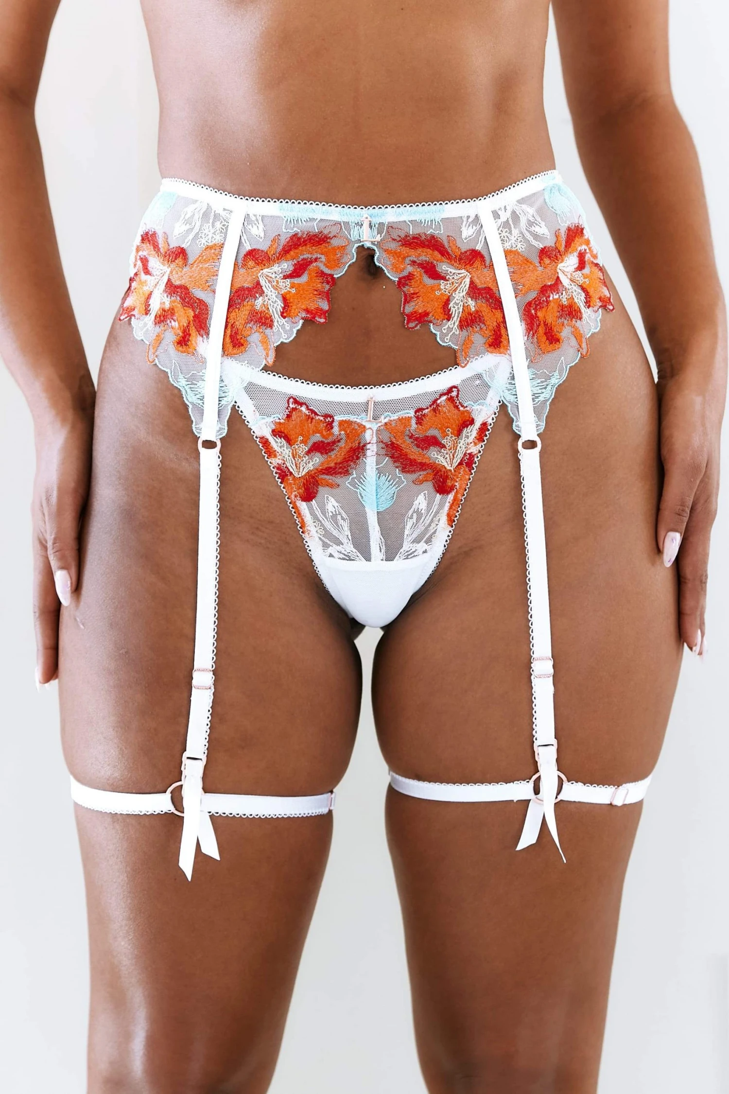 Lounge Underwear Lily Intimates Thong & Suspender Belt (Set) - White Bestsellers 3 Lounge Underwear Lily Intimates Thong & Suspender Belt (Set) - White Bestsellers
