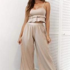 Lounge Underwear Frill Pyjama Trousers - Mink 13 Lounge Underwear Frill Pyjama Trousers - Mink