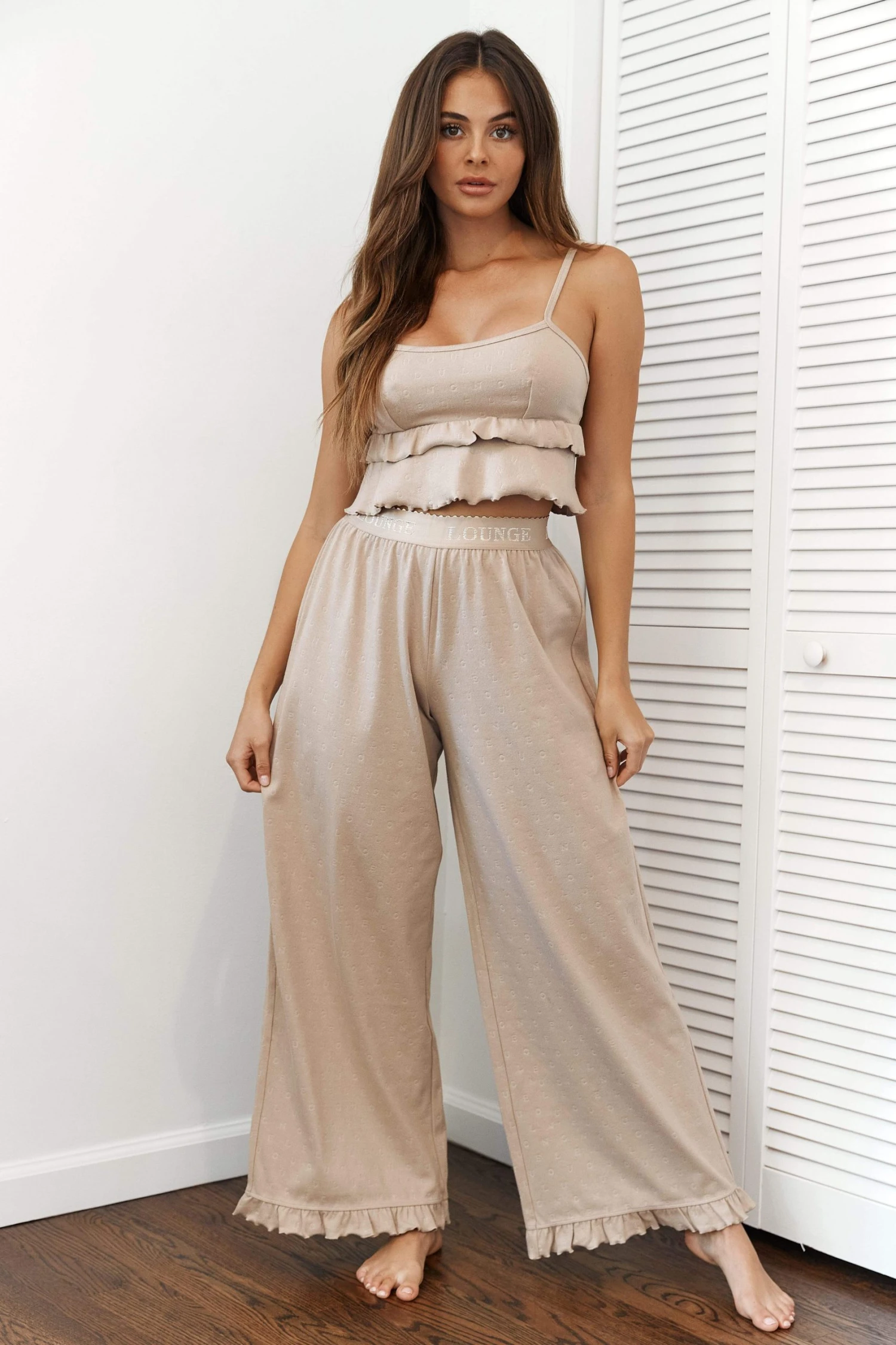 Lounge Underwear Frill Pyjama Trousers - Mink 5 Lounge Underwear Frill Pyjama Trousers - Mink
