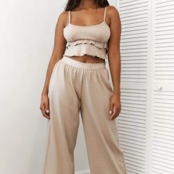 Lounge Underwear Frill Pyjama Trousers - Mink 18 Lounge Underwear Frill Pyjama Trousers - Mink