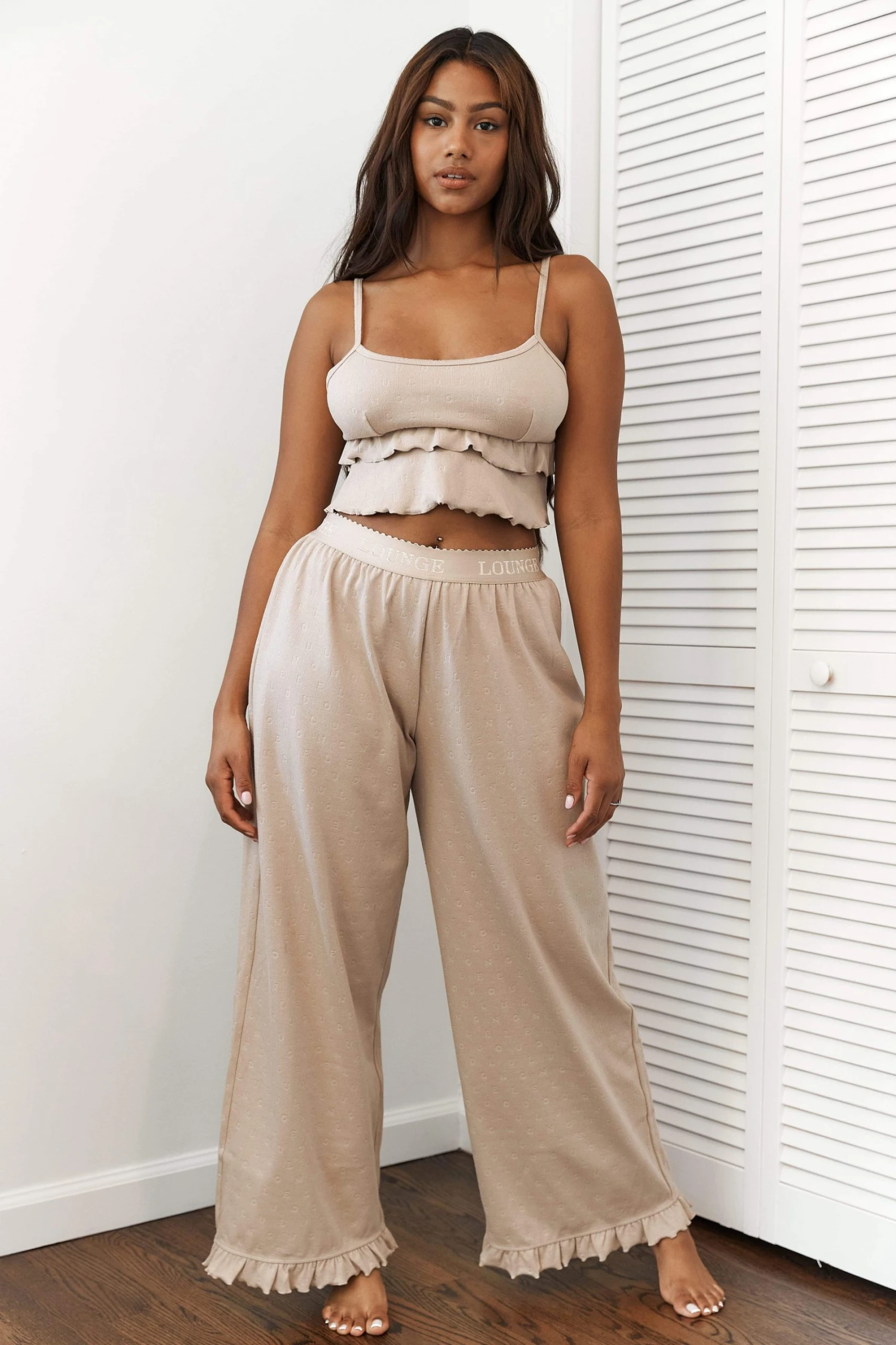 Lounge Underwear Frill Pyjama Trousers - Mink 10 Lounge Underwear Frill Pyjama Trousers - Mink