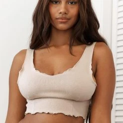 Lounge Underwear Schlaf Ruffle Pyjama Cami Top - Mink 18 Lounge Underwear Schlaf Ruffle Pyjama Cami Top - Mink