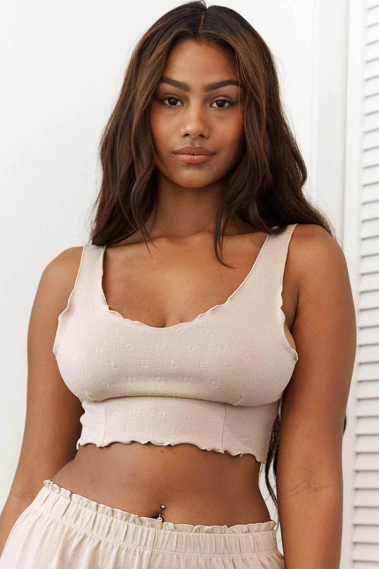 Lounge Underwear Schlaf Ruffle Pyjama Cami Top - Mink 10 Lounge Underwear Schlaf Ruffle Pyjama Cami Top - Mink