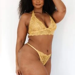 Lounge Underwear BH Ohne Bügel Sets Lace Triangle Bra (Set) - Mustard 22 Lounge Underwear BH Ohne Bügel Sets Lace Triangle Bra (Set) - Mustard
