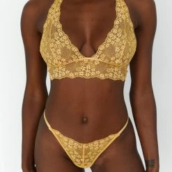 Lounge Underwear BH Ohne Bügel Sets Lace Triangle Bra (Set) - Mustard 27 Lounge Underwear BH Ohne Bügel Sets Lace Triangle Bra (Set) - Mustard