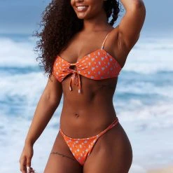 Lounge Underwear Floral Bikini Top - Orange 9 Lounge Underwear Floral Bikini Top - Orange