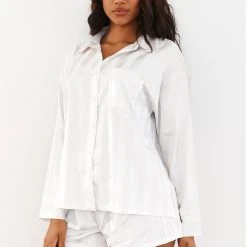 Lounge Underwear Striped Satin Pyjama Shorts - Pearl