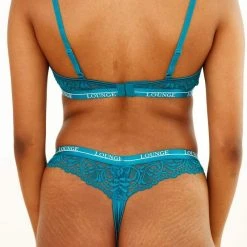 Lounge Underwear Outlet Silk Balcony Bra (Set) - Turquoise
