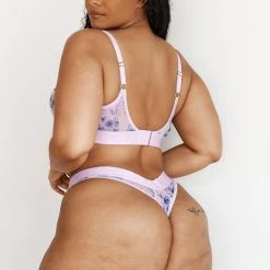 Lounge Underwear Floral Mesh Balcony Bra (Set) - Lilac Bügel-BH Sets