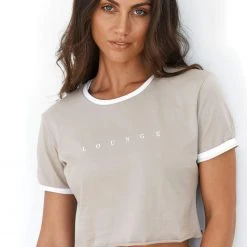 Lounge Underwear Cropped T-Shirt - Mink Tops Und Hoodys