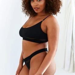 Lounge Underwear Mesh Bra (Set) - Black