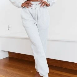 Lounge Underwear High Waisted Scrunchie Joggers - Ash White