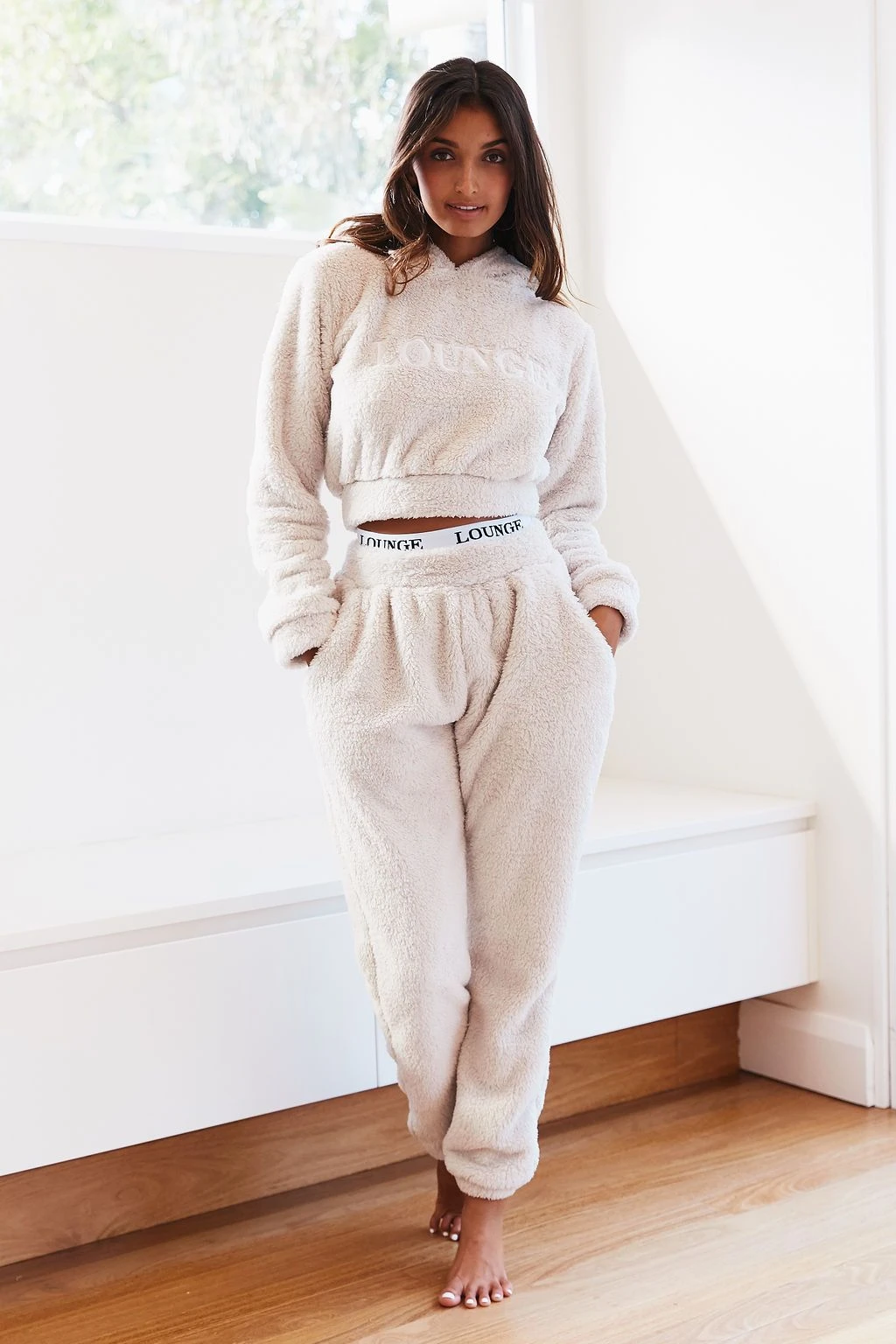 Lounge Underwear Jogger Und Hose Teddy Joggers - Oatmeal Cream 6 Lounge Underwear Jogger Und Hose Teddy Joggers - Oatmeal Cream