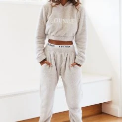 Lounge Underwear Teddy Joggers - Frosted Grey Jogger Und Hose