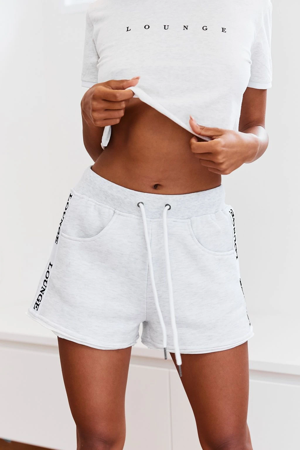 Lounge Underwear High Waisted Shorts - Ash White 3 Lounge Underwear High Waisted Shorts - Ash White