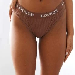 Lounge Underwear Ultra Comfort Ribbed Thong - Mocha