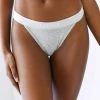 Lounge Underwear Bamboo Minimal Triangle Thong - Grey String Und Slip