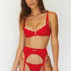 Lounge Underwear Outlet Outlet Sierra Intimates Thong & Suspender Belt (Set) - Red