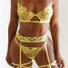Lounge Underwear Ariella Intimates Thong & Suspender Belt (Set) - Yellow Lace 1 Lounge Underwear Ariella Intimates Thong & Suspender Belt (Set) - Yellow Lace