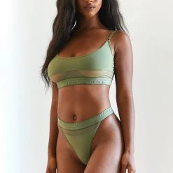 Lounge Underwear BH Ohne Bügel Sets Mesh Bra (Set) - Khaki 20 Lounge Underwear BH Ohne Bügel Sets Mesh Bra (Set) - Khaki