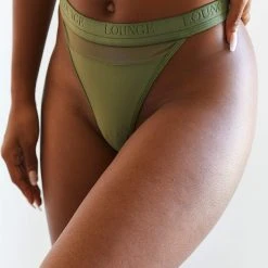 Lounge Underwear Mesh Thong - Khaki String Und Slip 8 Lounge Underwear Mesh Thong - Khaki String Und Slip