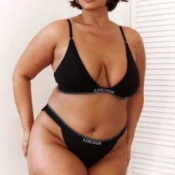 Lounge Underwear Bamboo Minimal Triangle Bra (Set) - Black BH Ohne Bügel Sets 34 Lounge Underwear Bamboo Minimal Triangle Bra (Set) - Black BH Ohne Bügel Sets