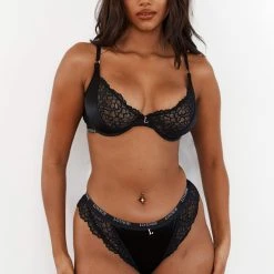 Lounge Underwear Bügel-BH Sets Sustainable Silk Balcony Bra (Set) - Black