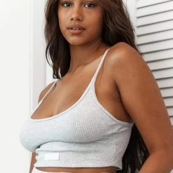 Lounge Underwear Ribbed Crop Top - Frost 10 Lounge Underwear Ribbed Crop Top - Frost