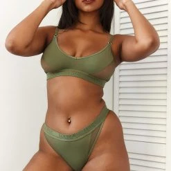 Lounge Underwear Contour Mesh Bra (Set) - Khaki BH Ohne Bügel Sets