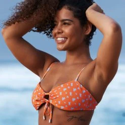 Lounge Underwear Floral Bikini Top - Orange 11 Lounge Underwear Floral Bikini Top - Orange