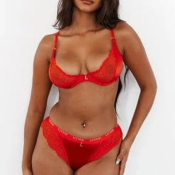 Lounge Underwear Sustainable Silk Balcony Bra (Set) - Red Bügel-BH Sets