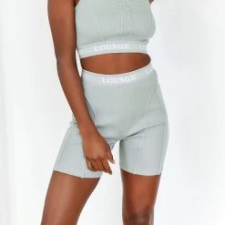 Lounge Underwear Soft Chic Ribbed Shorts - Sage 10 Lounge Underwear Soft Chic Ribbed Shorts - Sage