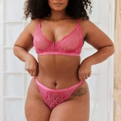 Lounge Underwear Outlet Royal Balcony Bra (Set) - Hot Pink