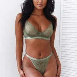 Lounge Underwear Outlet Outlet Balcony Bra (Set) - Khaki