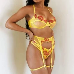 Lounge Underwear Leah Intimates Bra (Set) - Yellow Lace