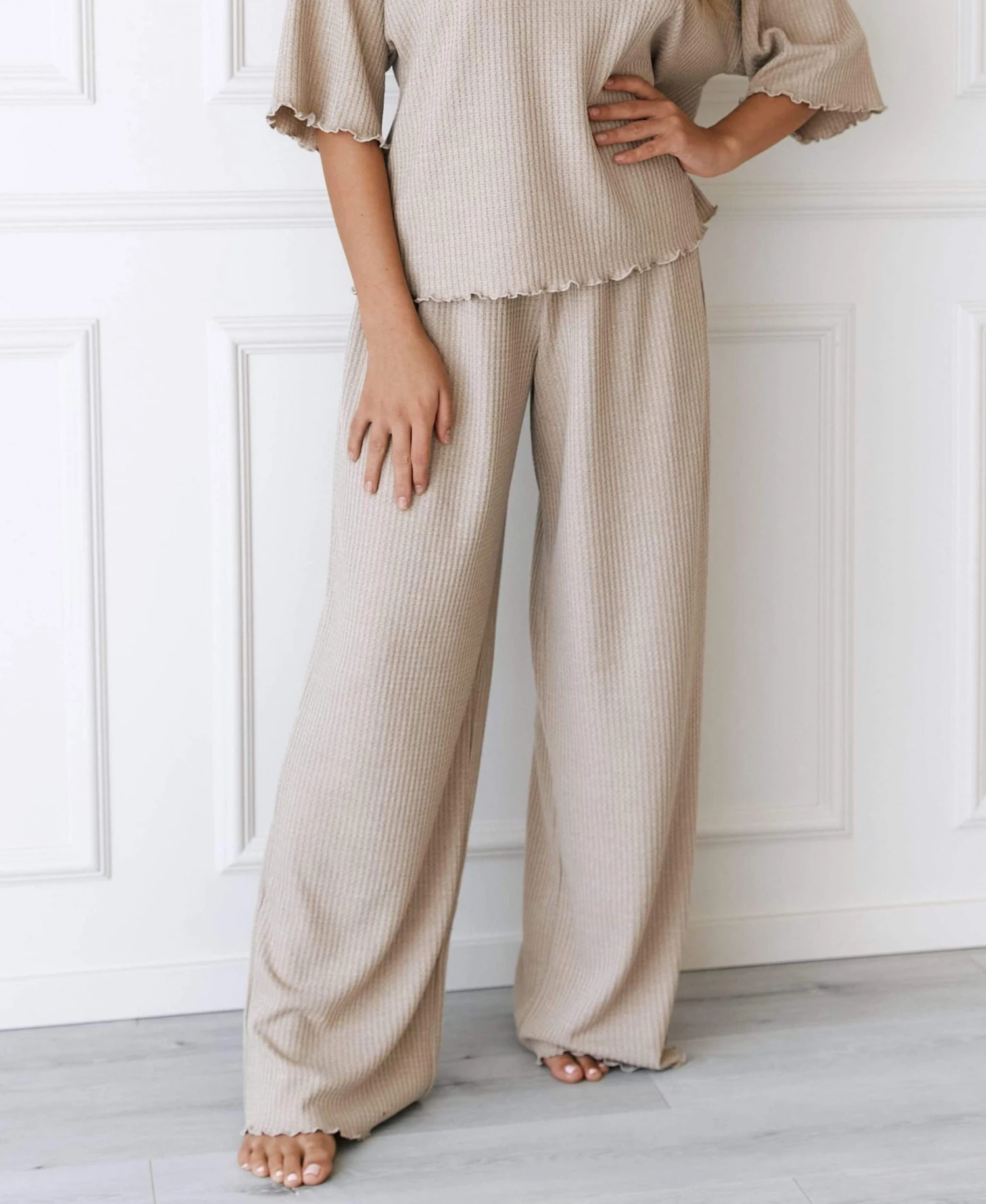 Lounge Underwear Soft Waffle Pyjama Trousers - Mink Schlaf 6 Lounge Underwear Soft Waffle Pyjama Trousers - Mink Schlaf