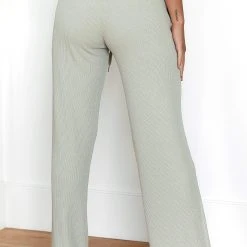 Lounge Underwear Luxury Ribbed Top (Set) - Olive