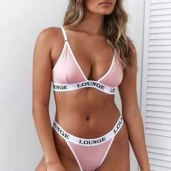 Lounge Underwear BH Ohne Bügel Sets Bamboo Triangle Bra (Set) - Pink