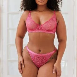 Lounge Underwear Outlet Royal Balcony Bra (Set) - Hot Pink