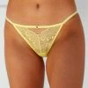 Lounge Underwear Peephole Lace Strappy Cheeky Briefs - Lemon 1 Lounge Underwear Peephole Lace Strappy Cheeky Briefs - Lemon