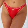 Lounge Underwear V Detail Lace Thong - Red String Und Slip 2 Lounge Underwear V Detail Lace Thong - Red String Und Slip