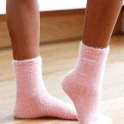 Lounge Underwear Outlet Embroidered Lounge Toastie Socks - Pink Outlet