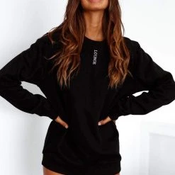 Lounge Underwear Crew Neck Jumper - Black