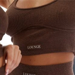 Lounge Underwear Ribbed Crop Top - Chocolate Leggings Sets 13 Lounge Underwear Ribbed Crop Top - Chocolate Leggings Sets
