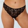 Lounge Underwear String Und Slip Floral Lace Cheeky Briefs - Black 2 Lounge Underwear String Und Slip Floral Lace Cheeky Briefs - Black