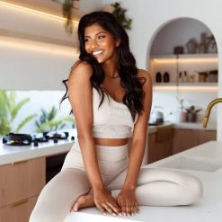 Lounge Underwear Minimal Crop Top (Set) - Mink Leggings Sets 15 Lounge Underwear Minimal Crop Top (Set) - Mink Leggings Sets