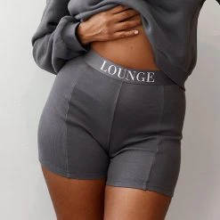 Lounge Underwear Essential Ribbed Shorts - Charcoal 12 Lounge Underwear Essential Ribbed Shorts - Charcoal